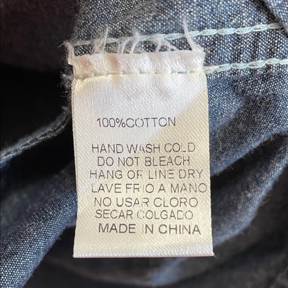 Easel Denim Blue Long Sleeve Shirt Dress - Picture 3 of 9